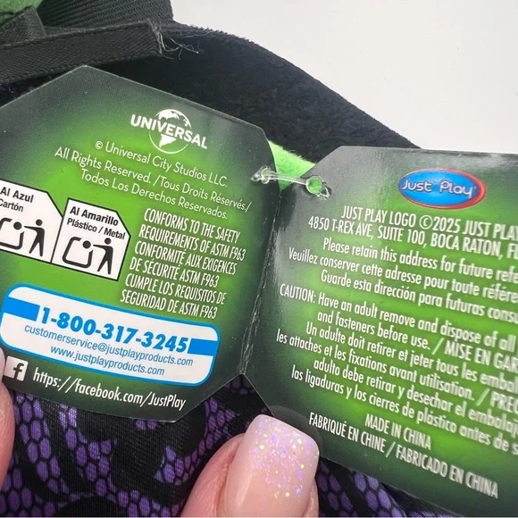 Green Elphaba Witch Plush Doll with Black Hat and Purple Dress - Picture 7 of 10